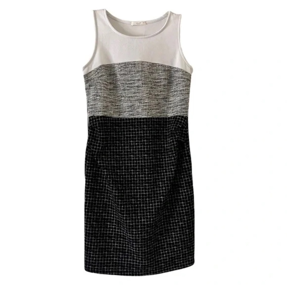 Le Lis | Black White Textured Sleeveless Morton Maternity Dress, Small
